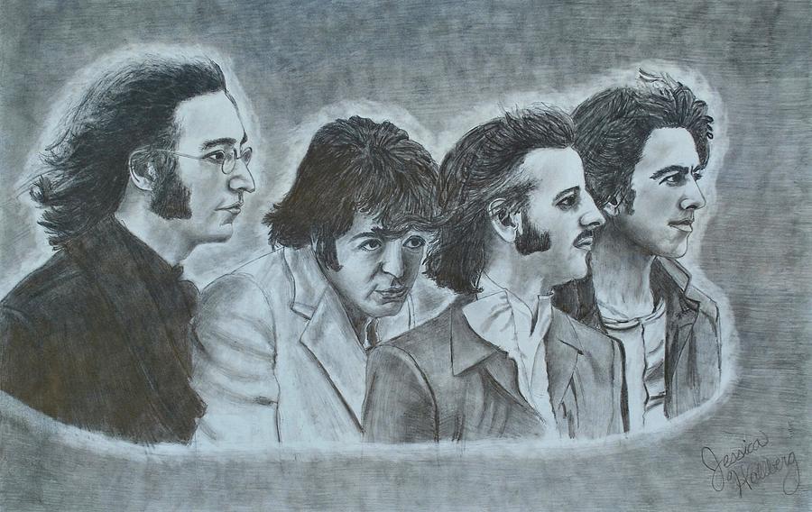 The Beatles Drawing by Jessica Rietz