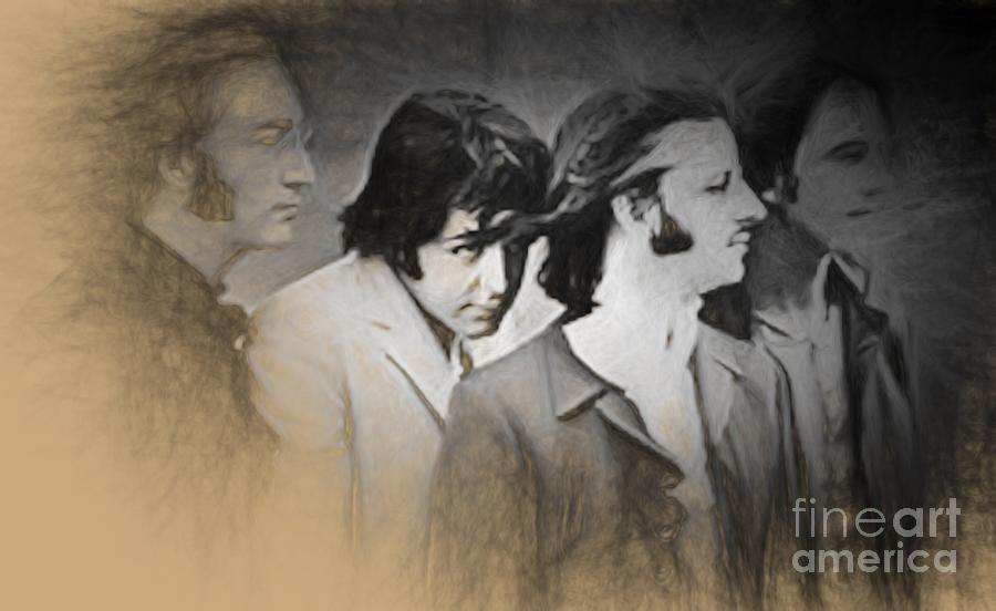 The Beatles Drawing by Steven Parker