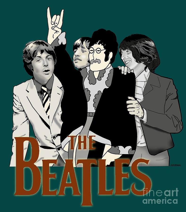 The Beatles With Cutout John Digital Art