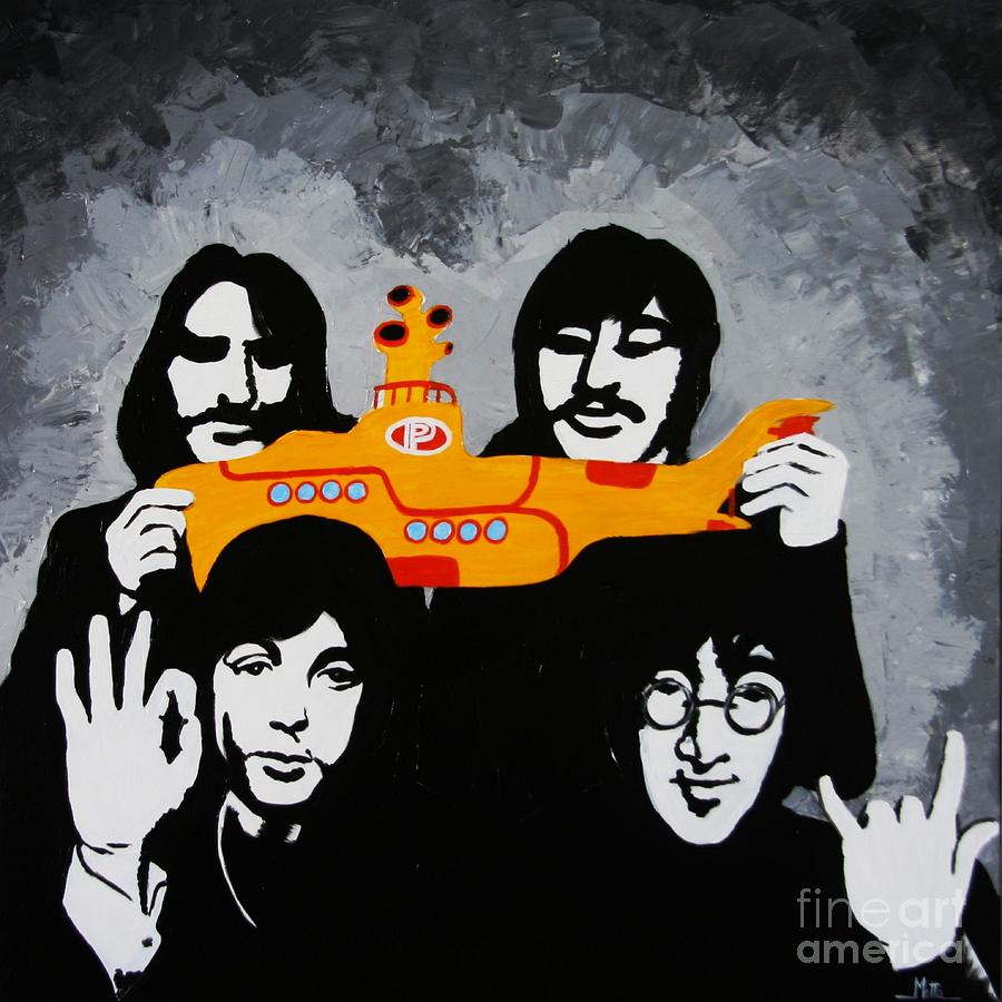 The Beatles Painting - The Beatles - Yellow Submarine by Cris Motta