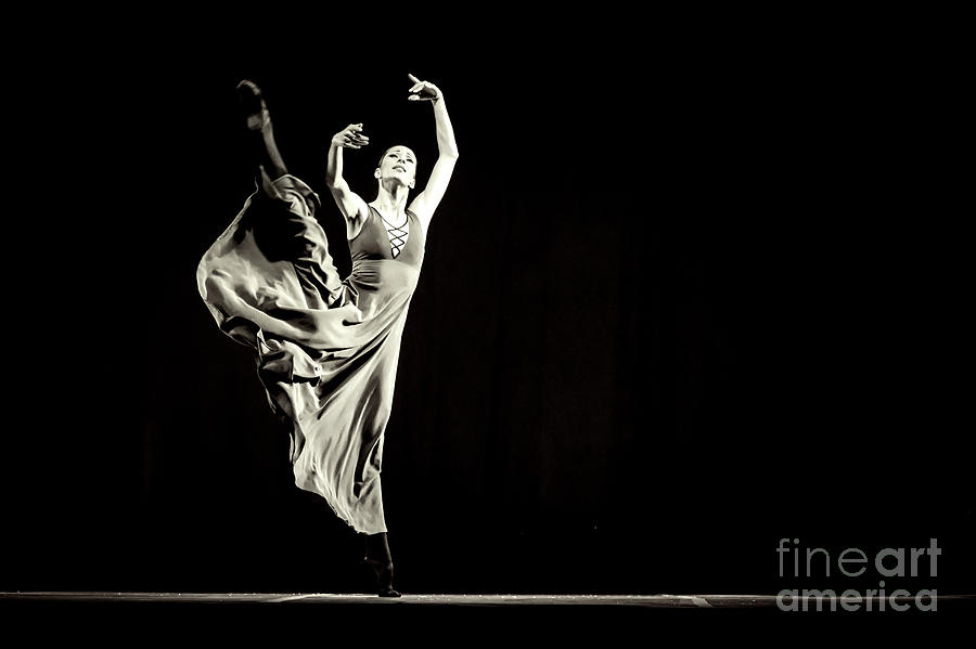 The beautiful ballerina dancing in long dress Photograph by Dimitar Hristov