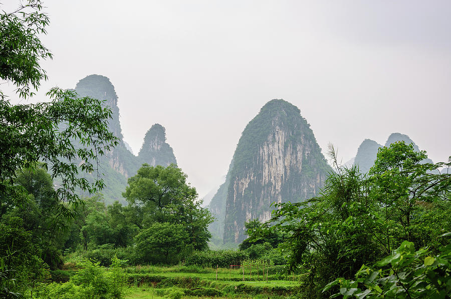 The beautiful karst rural scenery in spring Photograph by Carl Ning