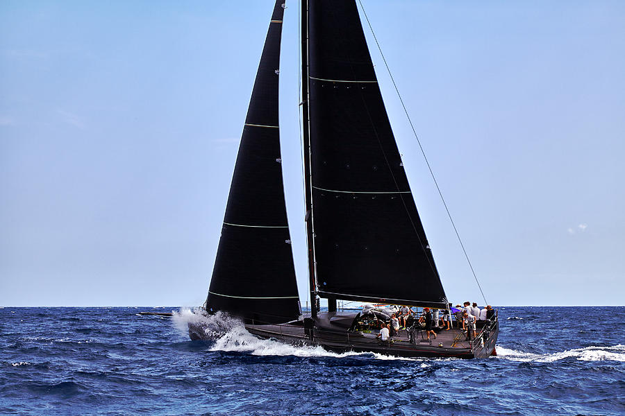 why are maxi yacht sails black