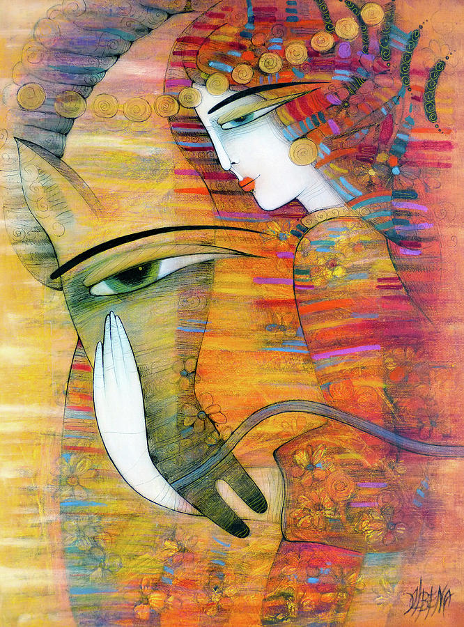 The Beauty And The Horse Painting by Albena Vatcheva