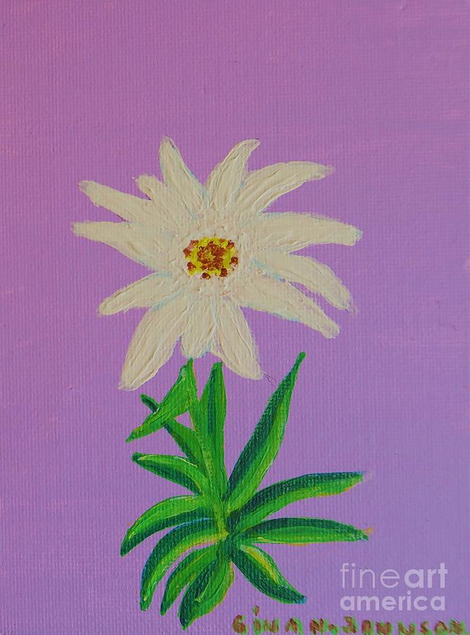 The beauty of Edelweiss Painting by Gina Nicolae Johnson