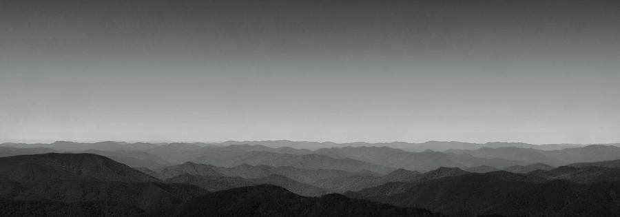 The Beauty of Mountains - Panorama Black and White Photograph by Mitch Spence