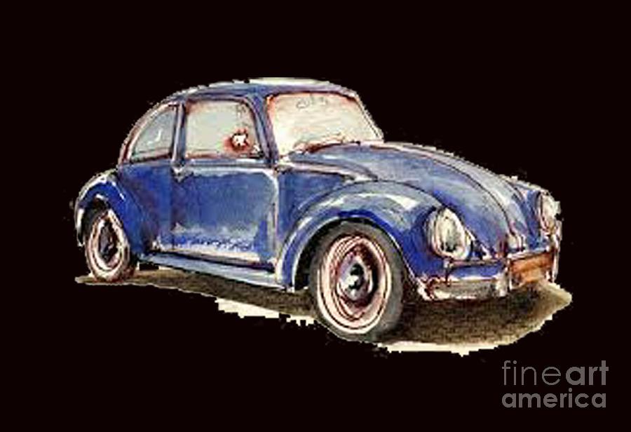 The Beetle T-shirt Painting by Herb Strobino