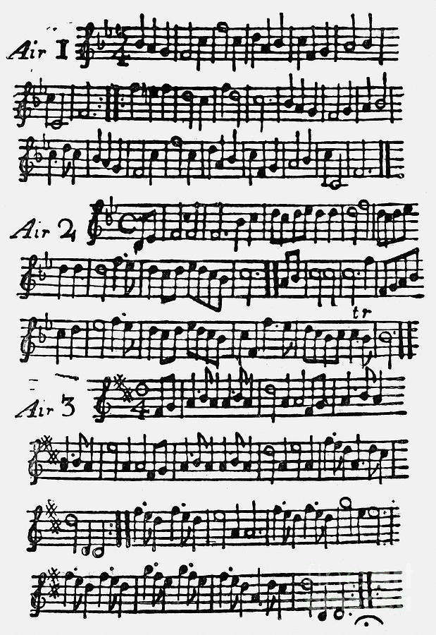 Music Drawing - The Beggars Opera score by John Gay
