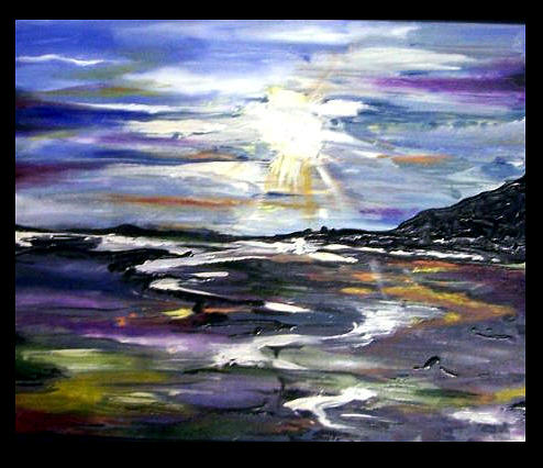 Sunset Painting - The Beginning SOLD by Amanda Sanford