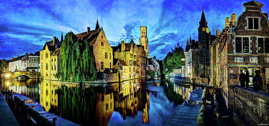 The Belfort of Bruges at Dusk - Vintage Version Photograph by Weston Westmoreland
