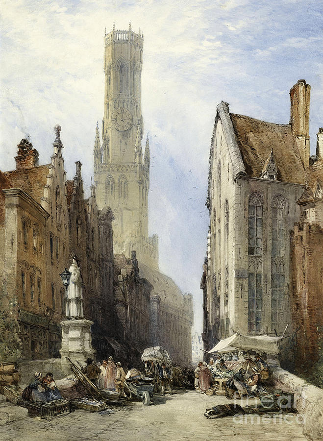 William Callow Painting - The Belfry and Old Cloth Hall by Celestial Images