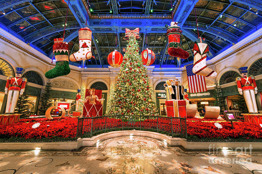 The Bellagio Christmas Tree Wide 2015 Photograph by Aloha Art