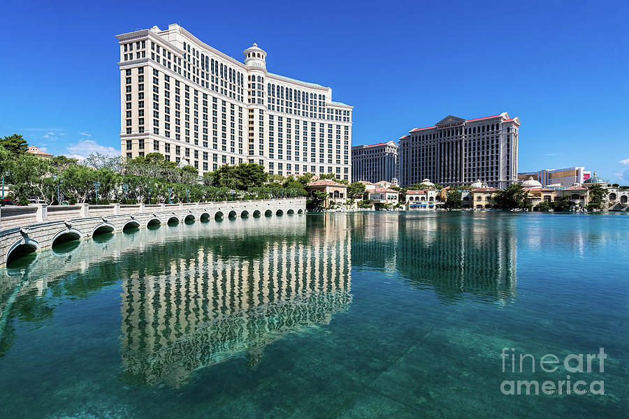 Las Vegas Photograph - The Bellagio Perfect Reflection by Aloha Art