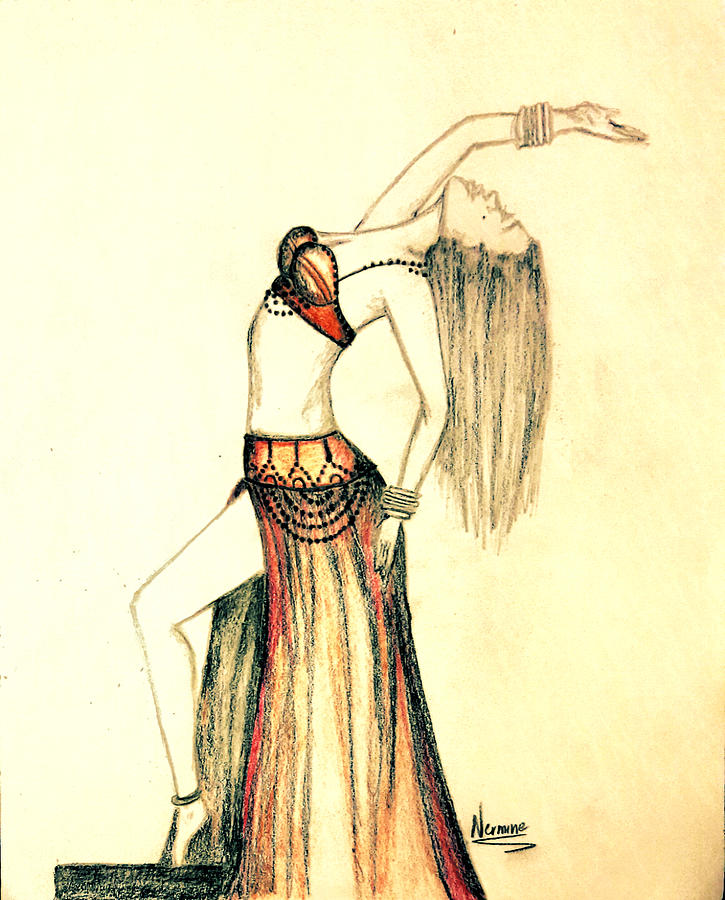 The belly dancer Drawing by Nermine Hanna Fine Art America