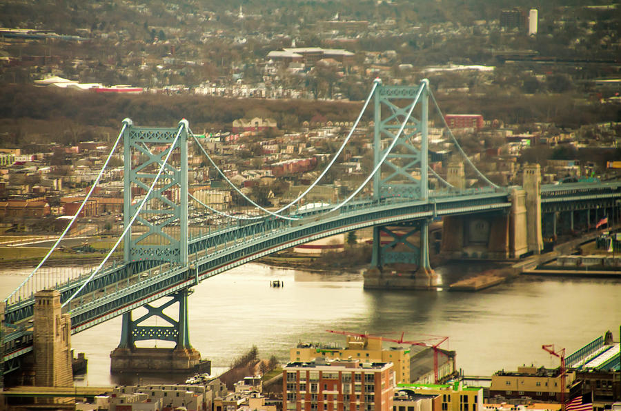 The Ben Franklin Bridge from Above Photograph by Bill Cannon