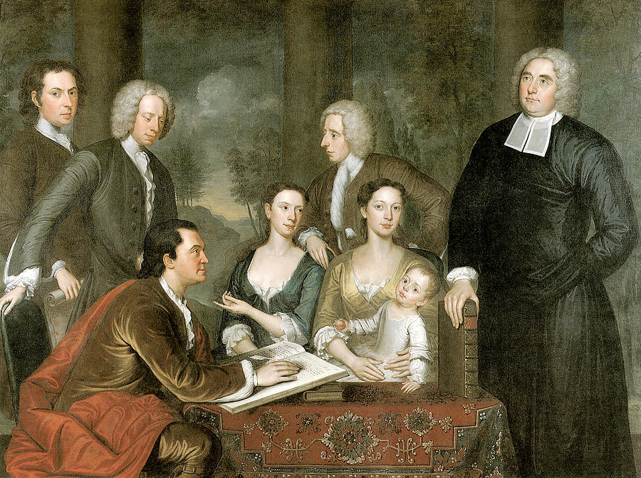 John Smibert Painting - The Bermuda Group Dean George Berkeley and His Family by John Smibert 