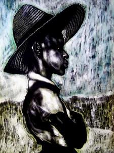 Portrait Mixed Media - The Berry Picker by Chester Elmore Portrait Mixed Media - The Berry Picker by Chester Elmore