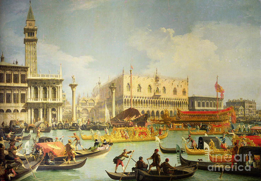 The Betrothal of the Venetian Doge to the Adriatic Sea Painting by Canaletto