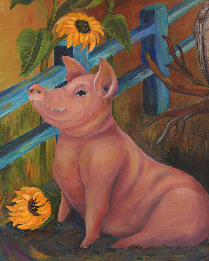Pig Painting - The Better Life - Pig by Debbie McCulley