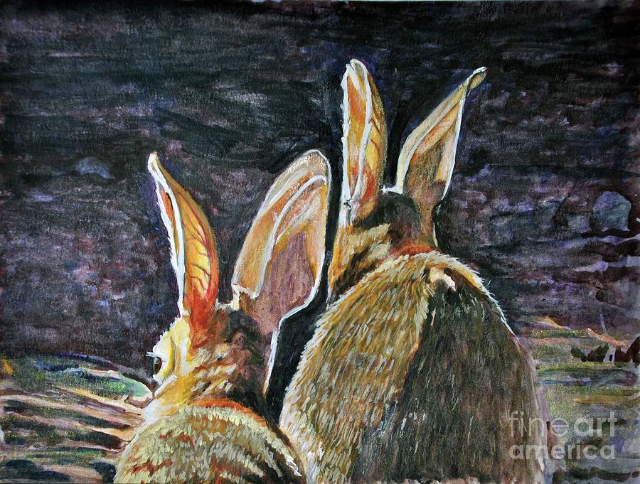Wildlife Mixed Media - The Better To Hear You With by Lori Moon