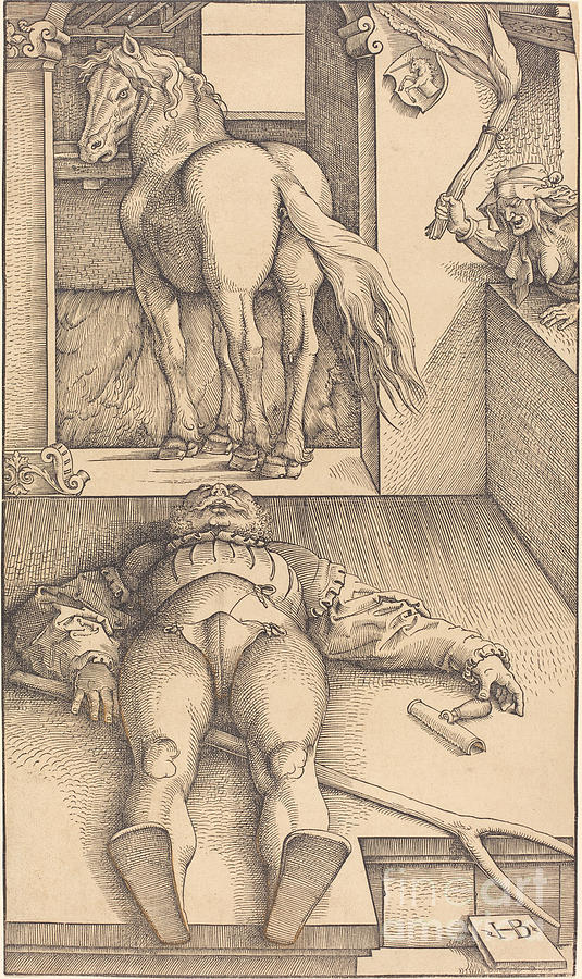 The Bewitched Groom Drawing by Hans Baldung Grien