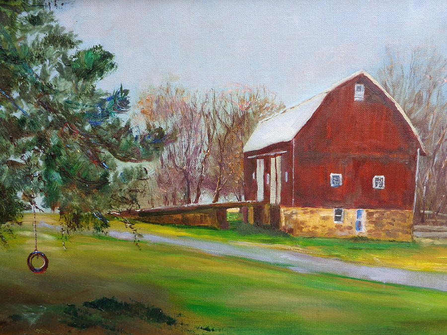The Big Barn Full of Memories Painting by Maureen Obey