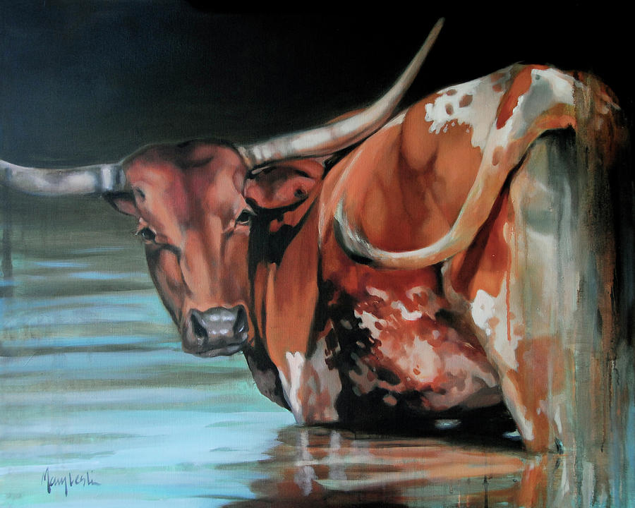 Cow Painting - The Big Dipper by Mary Leslie