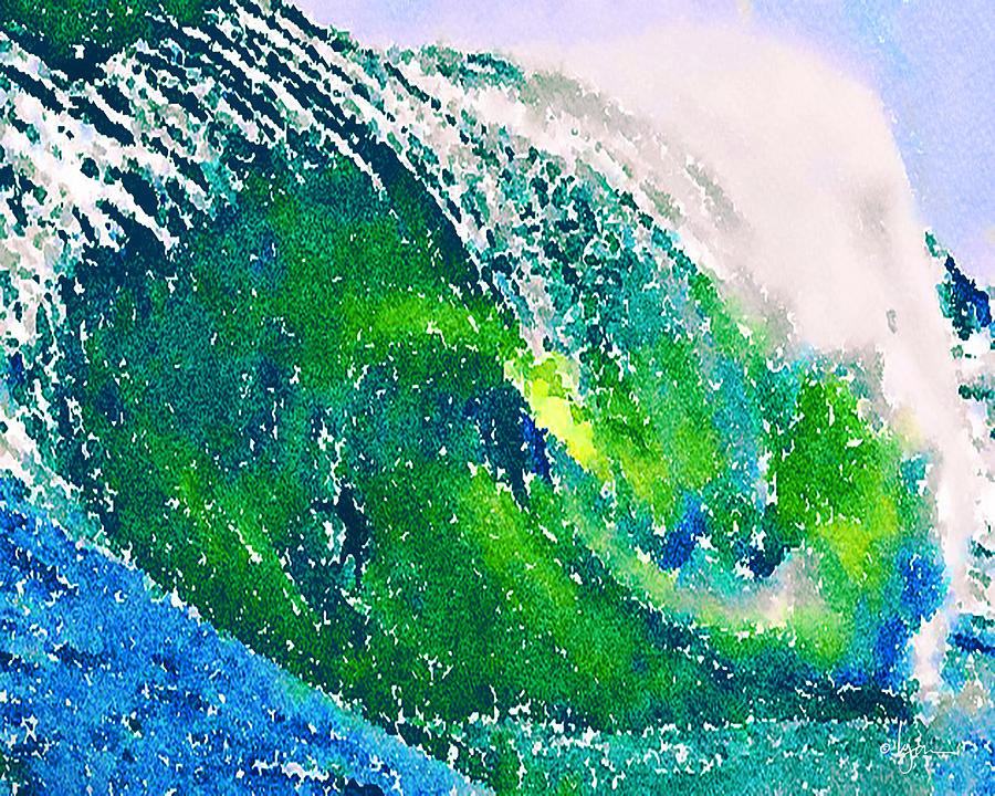 Surf Painting - The Big Green by Angela Treat Lyon
