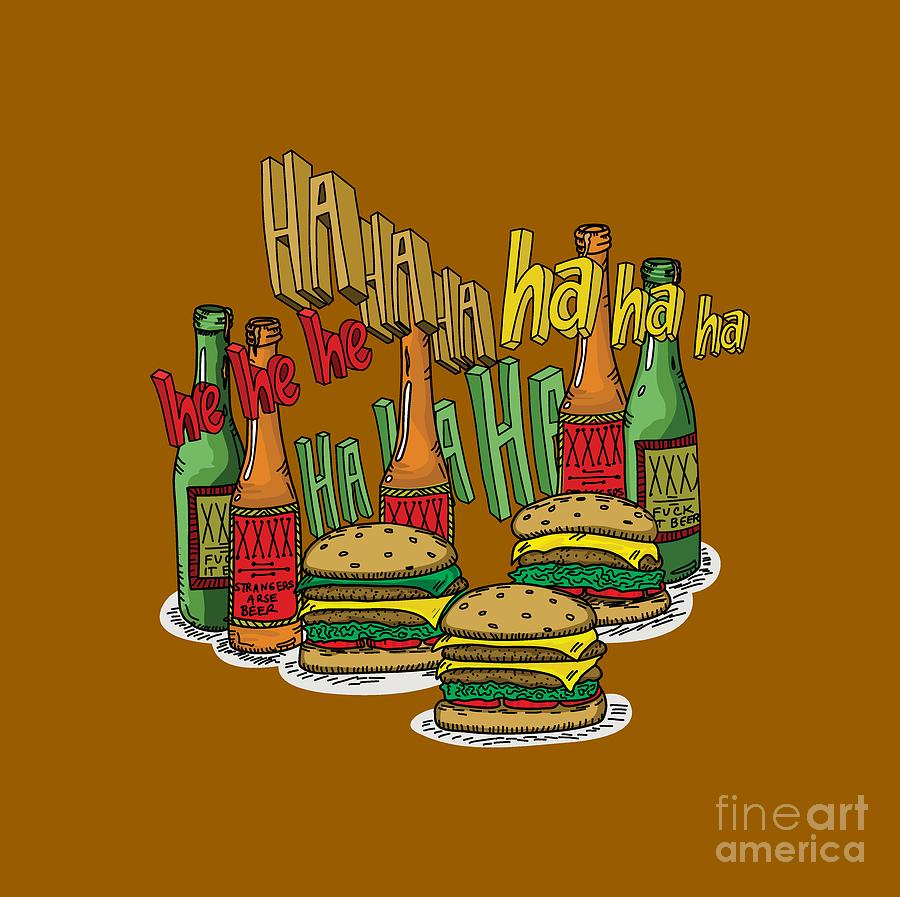 The Big Lebowski Digital Art - The Big Lebowski  Some Burgers Some Beers And A Few Laughs  In And Out Burger Jeff Lebowski by Paul Telling