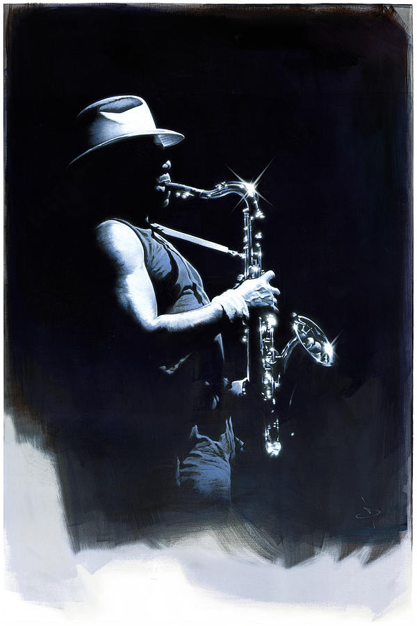 Clarence Clemons Painting - The Big Man by David Farren