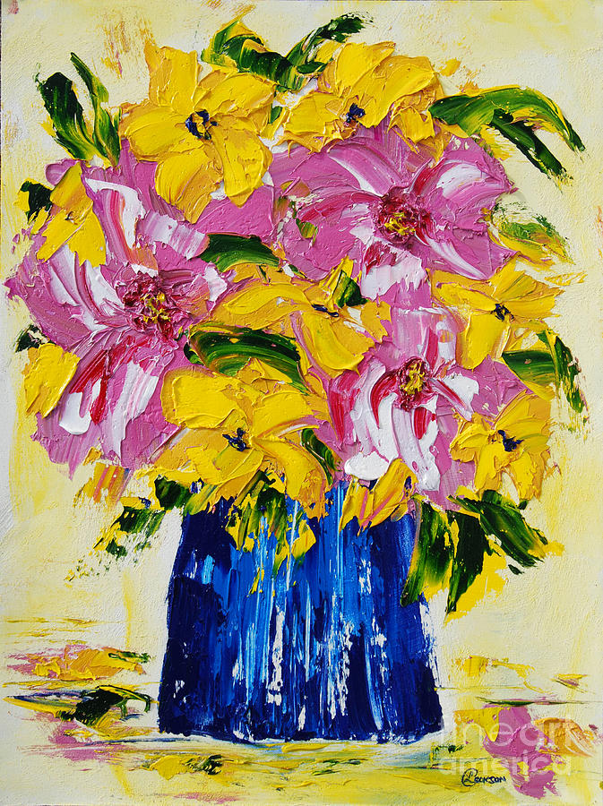 Flower Painting - The Big Pinks by Lynda Cookson
