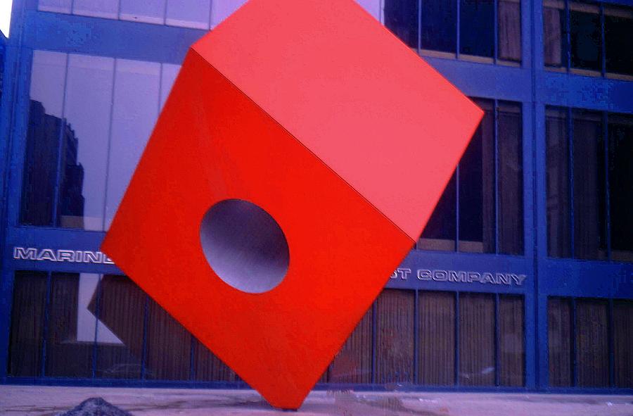 The Big Red Cube Photograph by John Schneider