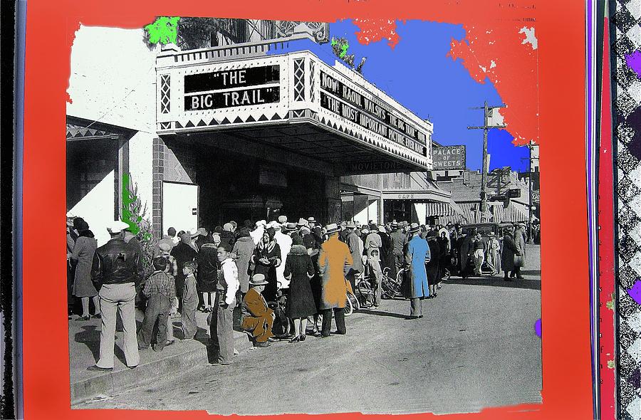 The Big Trail Marquee Christmas Fox Tucson Theater 1930 color added 2013 Photograph by David Lee Guss