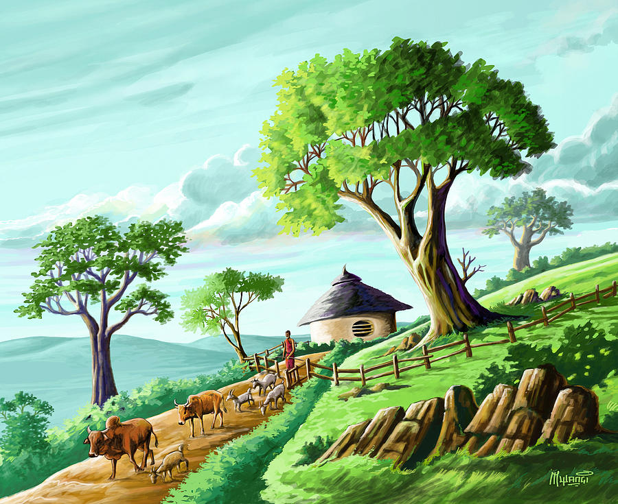 The Big Trees of Josiah Painting by Anthony Mwangi