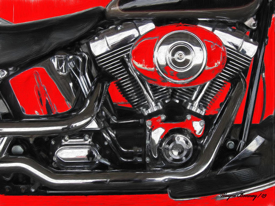 The Big Twin Cam Painting by Wayne Bonney