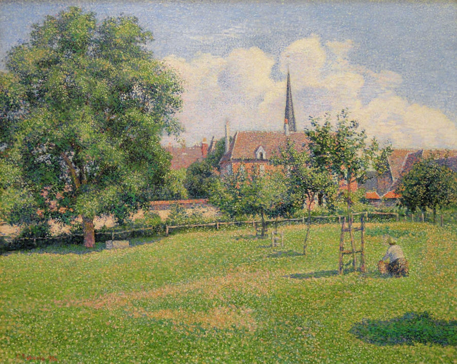 Camille Pissarro Painting - The Big Walnut Tree by Camille Pissarro