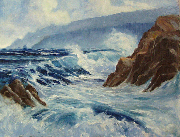 Sea Painting - The Big Wave  by Olga Gorbacheva