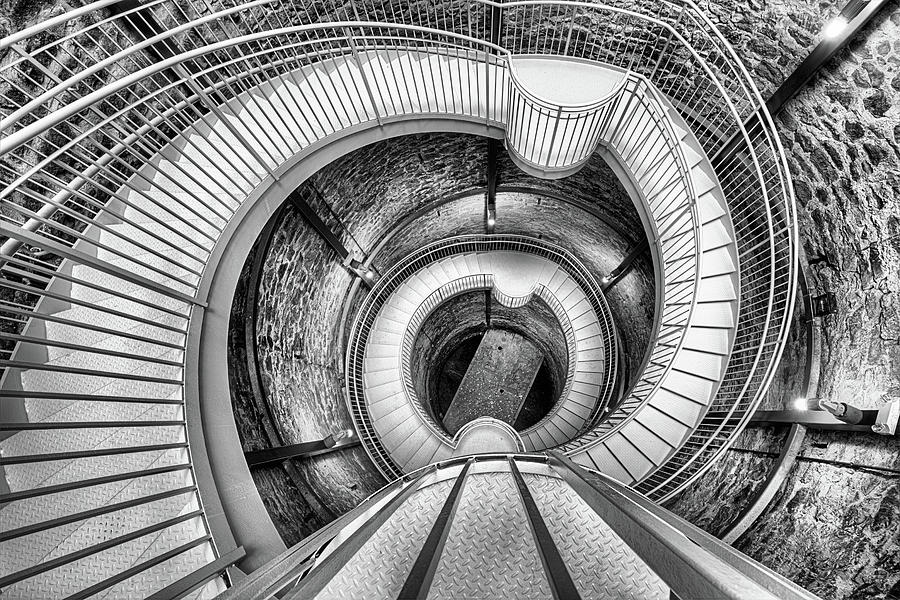 Architecture Photograph - The Big Well Black and White by JC Findley