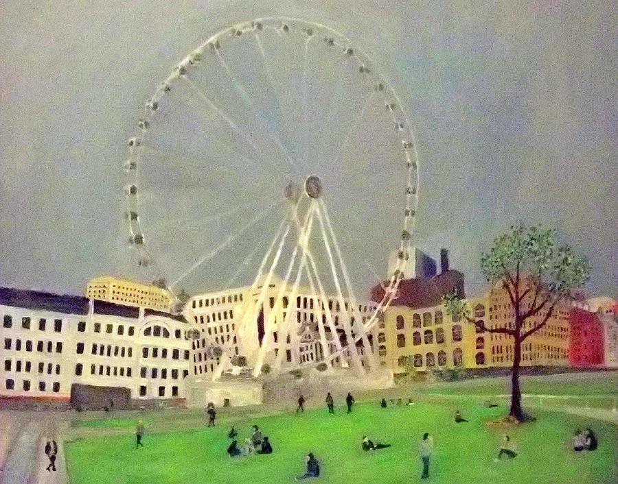 The Big Wheel in Piccadilly, Manchester Painting by Peter Gartner
