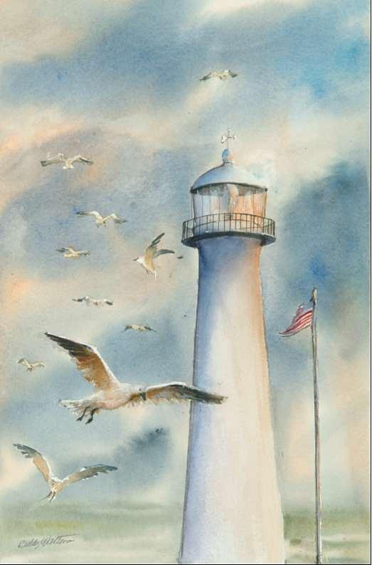 The Biloxi Light Shines on. Painting by Bobby Walters