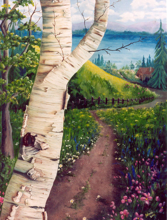 The Birch Painting by Renate Wesley