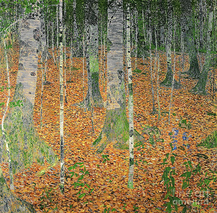 The Birch Wood Painting by Gustav Klimt