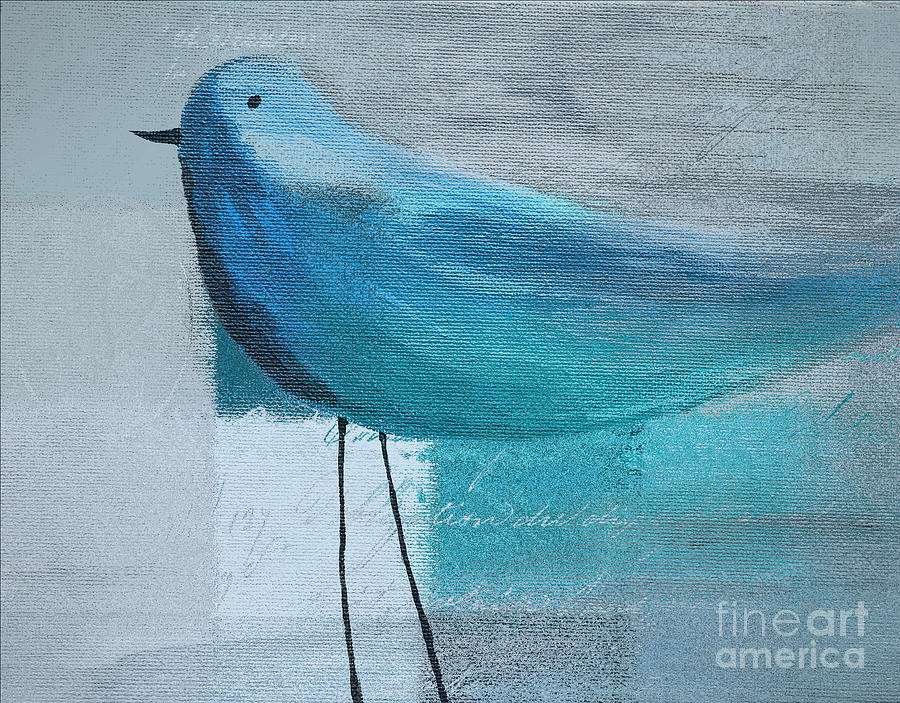 The Bird - Blue-03cb Painting by Variance Collections