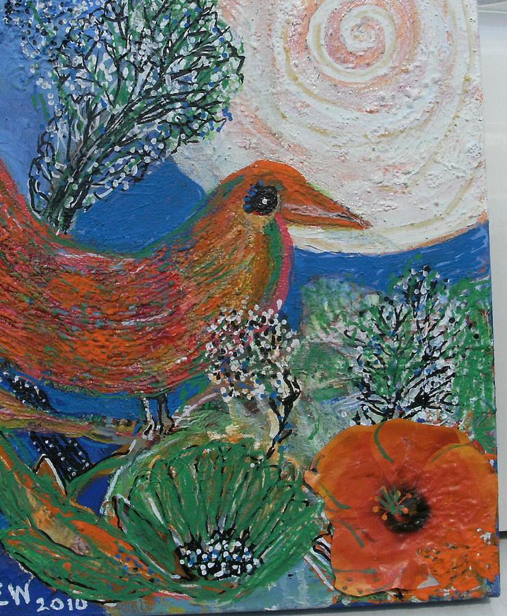Flower Painting - The Bird Is The Word by Anne-Elizabeth Whiteway