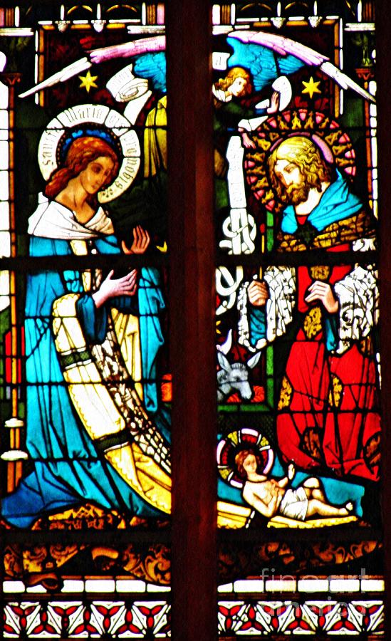 Jesus Christ Photograph - The Birth of Christ in Stained Glass by Sarah Loft