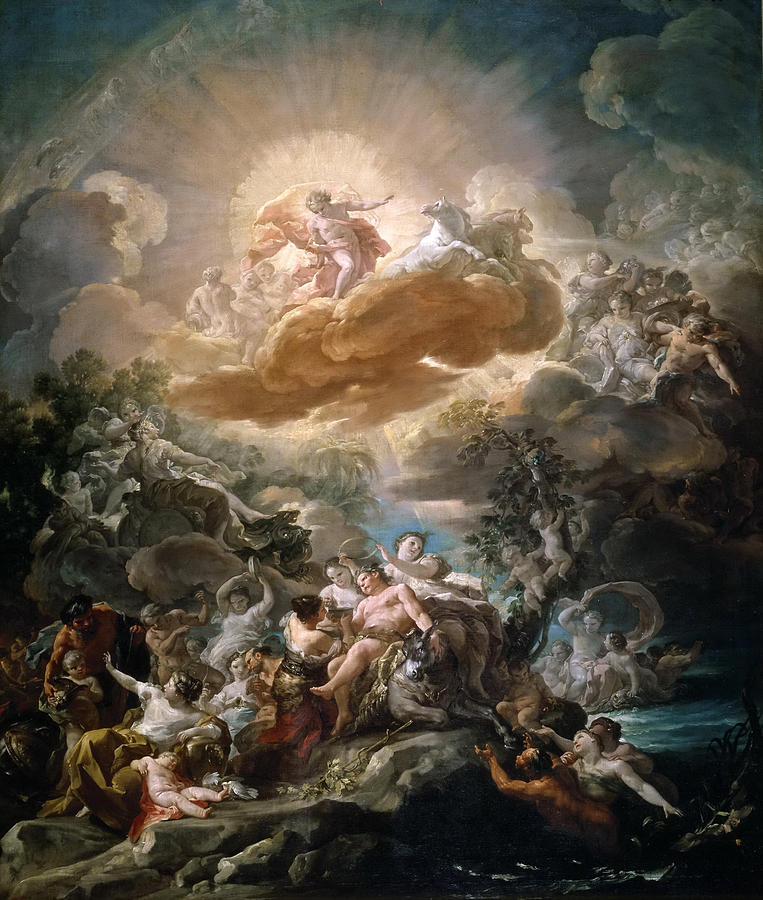 The Birth of the Sun and the Triumph of Bacchus Painting by Corrado Giaquinto