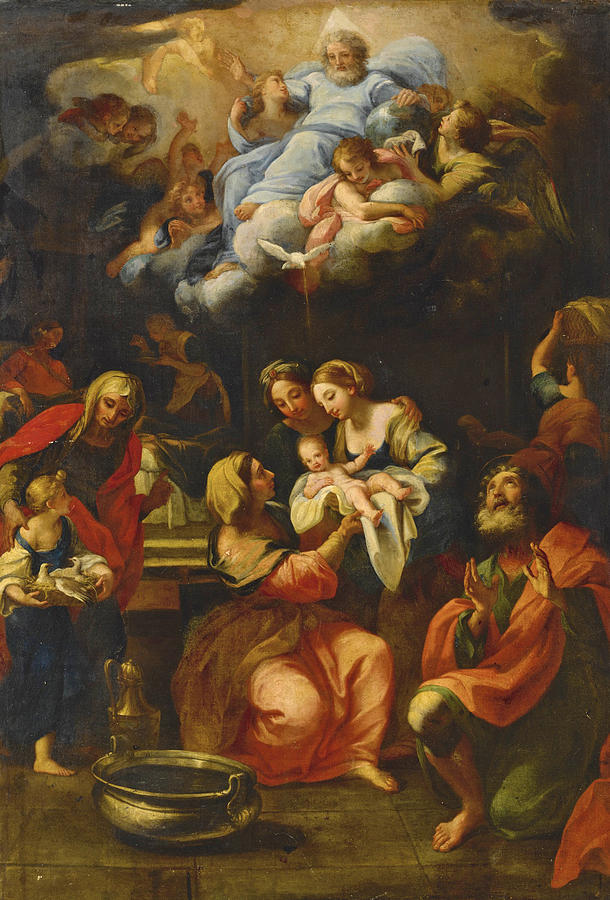 Giuseppe Bartolomeo Chiari Painting - The Birth of the Virgin by Giuseppe Bartolomeo Chiari