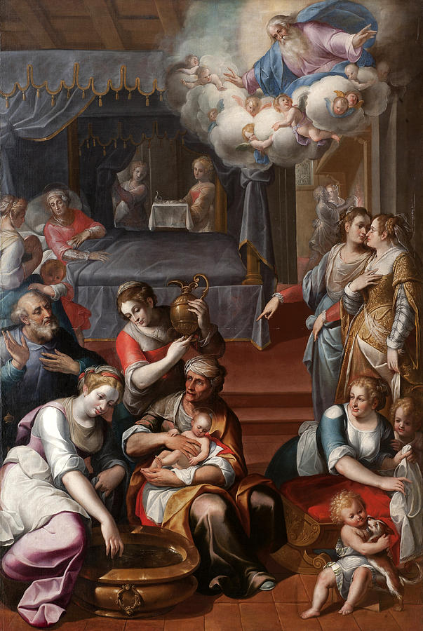 The Birth of the Virgin Painting by Paolo Camillo Landriani