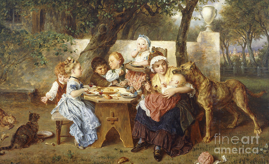 The Birthday Party Painting by Ludwig Knaus