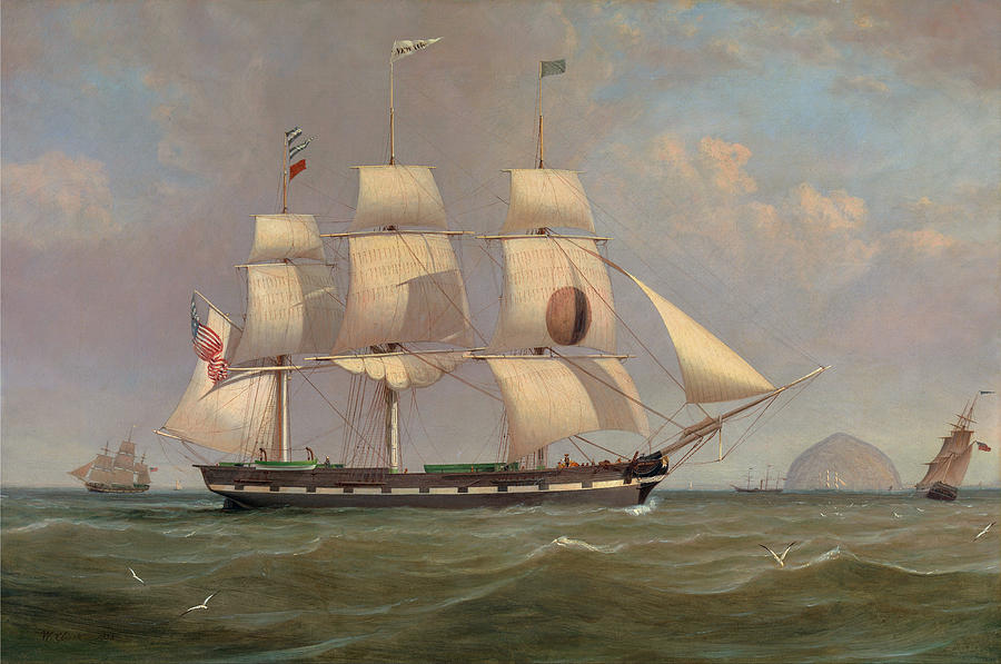 The Black Ball Line Packet Ship New York off Ailsa Craig Painting by William Clark